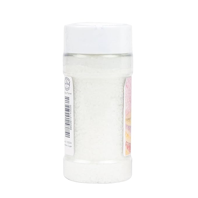 O’Creme Sugar Crystals - Coarse Sugar for Cookie Decorating - Eye-Catching Sugar Crystals – Coarse Sugar for Unique Cake Toppings, Cupcakes and Cookies – Ideal Decoration Solution - 3.5 Ounce White