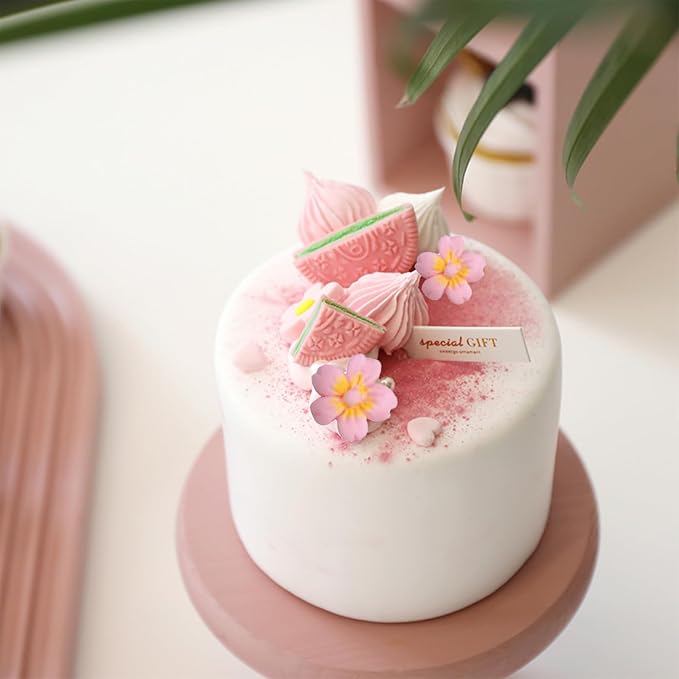 Sentovac 12 Pcs Pink Flowers Icing Decoration Edible Candy Dessert Valentine Sprinkles DIY For Cookie Cake Cupcake Topper Icing Frosting Decoration Supplies