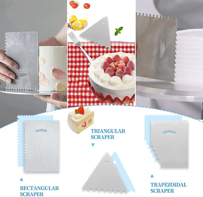 12 Inch Cake Turntable,78Pcs Rotating Aluminum Alloy Rotating Cake Stand,Cake Decorating Kit With Stainless Steel Icing Scrapers,Icing piping Tips,Piping Bags,Cake Leveler,Icing pen,Pie server,Spatula