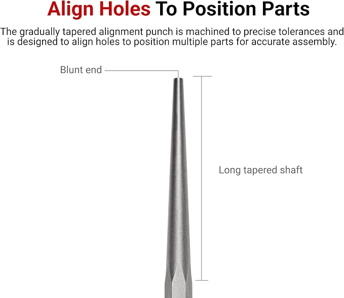 TEKTON 1/8 Inch Alignment Punch | 66173 | Made in USA