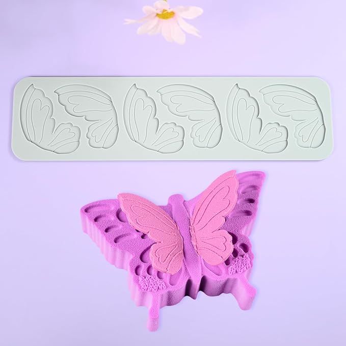 mostsom Butterfly Lace Pattern Silicone Mold Fondant Cake Rim Chocolate Dessert Pastry Making Decorative Kitchen Baking Accessories Tool (C_ Butterfly)