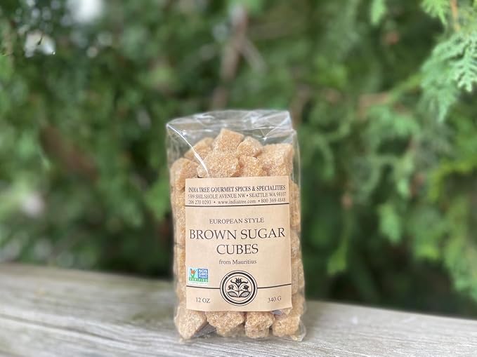 India Tree Demerara Brown Sugar Cubes from Mauritius| Fair Trade Vegan NonGMO Gluten Free All-Natural Gourmet Sweetener for Coffee, Tea, and Baking | 12 Oz Bag (Pack of 3)