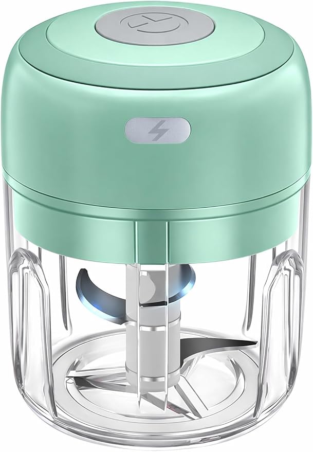 Electric Mini Vegetable Chopper, Food Chopper, Garlic Slicer Veggie, Salad, Lettuce, Onion, Chili Crusher, Tomato Dicer Chopper Cutter & Ginger Meat Mincer for Kitchen, Portable USB Chopper (250ML)