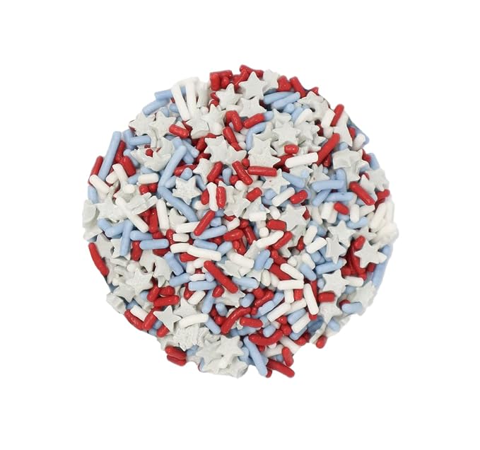Mystic Sprinkles Fourth of July Sprinkles Mixes (Spirit of America In Silver Sprinkle Mix 3.4oz)
