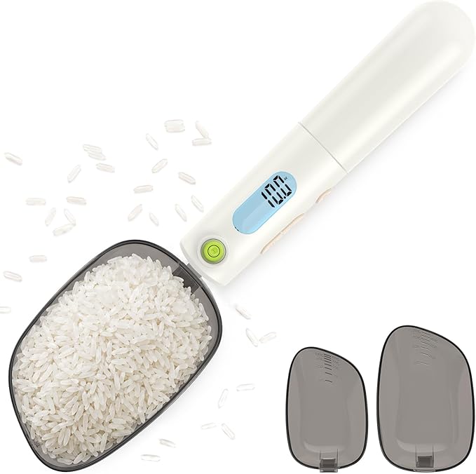 Digital Measuring Spoon Scale Rechargeable - 0.1g High Precision Gram Measuring Spoon with Level Bubble, g/oz/ml Multi-Unit Digital Spoon Scale for Baking Coffee Cooking Pet Food & Weight Control