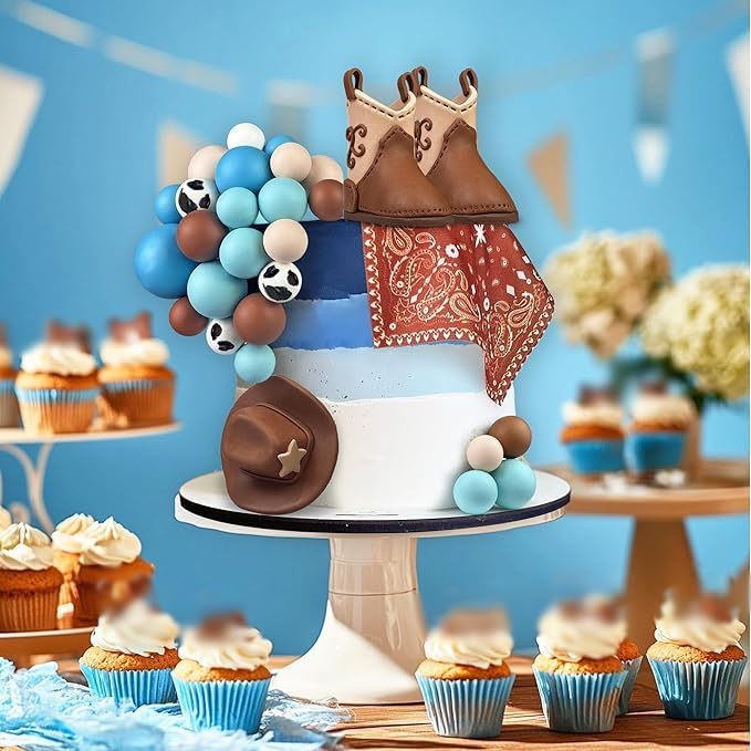 31PCS Cowboy Cake Decorations Cowboy Hat and Boot Cake Toppers Western Cowboy Cowgirl Birthday Baby Shower for Western Theme Party Favors Supplies