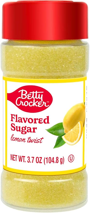 Betty Crocker Lemon Twist Flavored Sugar – Citrus Dessert Sugar for Baking, Cocktails & More, 3.7 oz