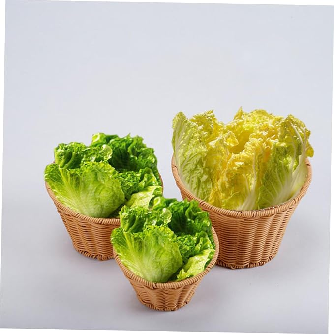 INOOMP Rattan Woven Storage Basket for Fruits and Bread, Handcrafted Wicker Organizer with Open Top, Natural Rattan Material, Suitable for Kitchen Counter and Dining Table Use