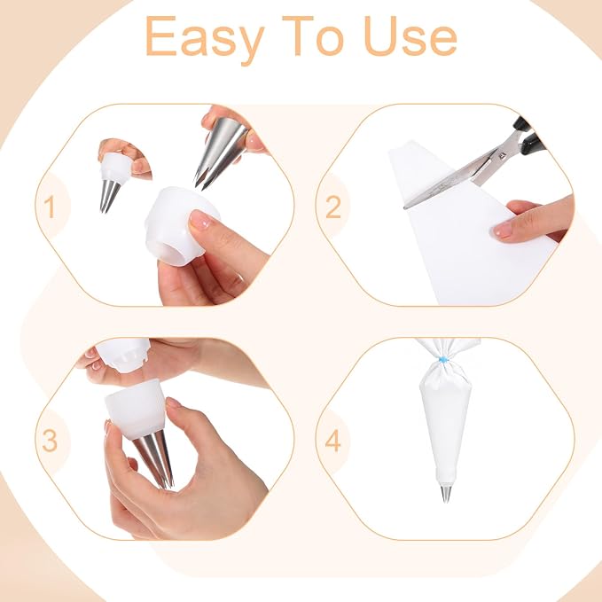18 Pcs Reusable Piping Bags and Tips Set, 16 Inch Cotton | Pastry Bags and Tips Frosting Piping Kit for Cake Decorating, Cupcakes, Cookies | Durable Exterior, Easy to Clean