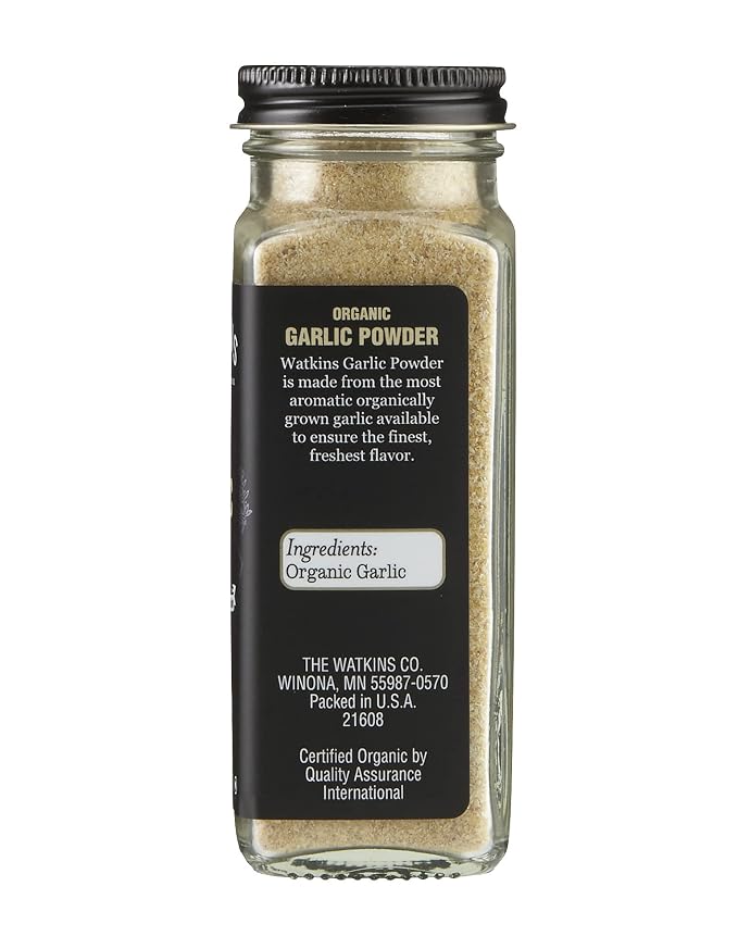 Watkins Gourmet Organic Spice Jar, Garlic Powder, 3.1 Ounce Jar, 3 Count