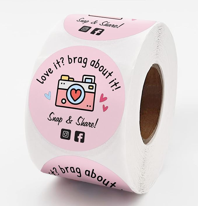 Cute Pink Retro Camera Design Stickers, 500 PCS, Paper, Pink, Retro Style, Letter Print, Indoor Use, Single Use