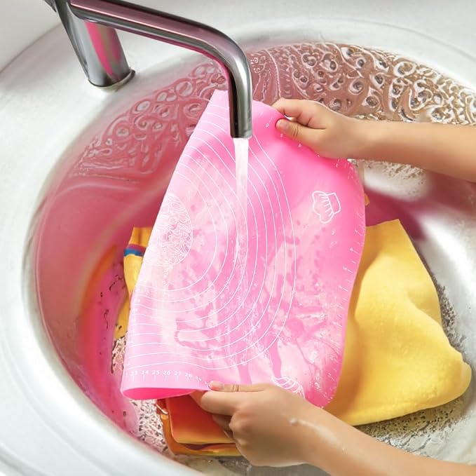 Silicone Baking Mat for Rolling Out Pastry Dough, 20 x 16 Inches, Pink