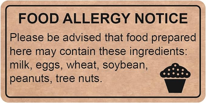 Allergy Sticker for Cake,1x2 inch 500pcs Allergy Sticker for Cake Food Bag,Box