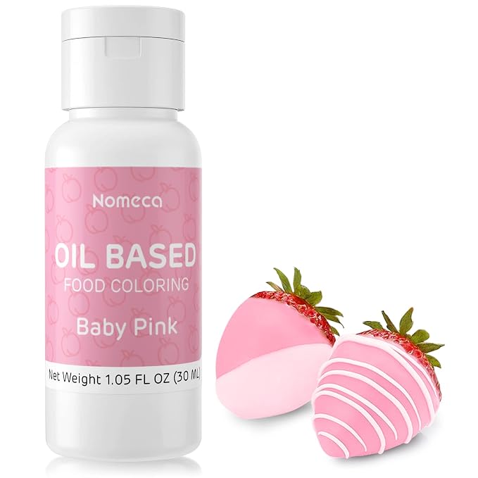 Oil Based Food Coloring for Chocolate - 30 Milliliters Upgraded Light Pink Oil Food Color for Baking Cake Decorating, Edible Food Dye for Candy Melts Cookies Easter Egg Icing Fondant Meringues