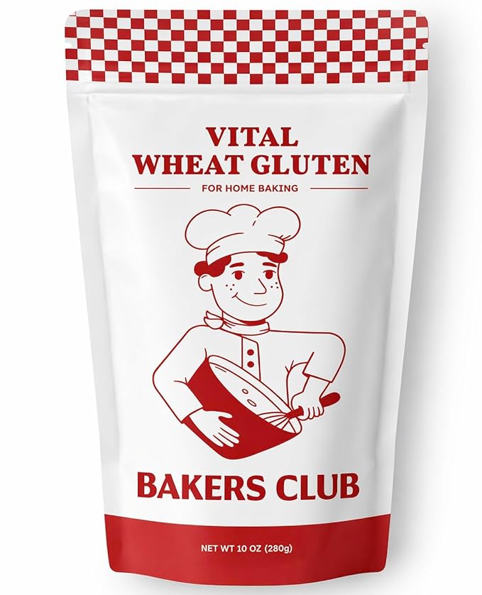 Bakers Club Artisan Vital Wheat Gluten 10oz - Bread Flour Enhancer, High Protein, Seitan Flour, Low Carb, Vegan, Non GMO Gluten Powder - Made in USA