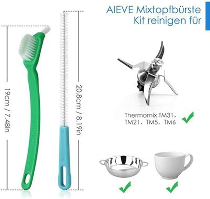 Appliance Detail Brush Set, Multi-purpose Scrubber for Food Processor Blender, Compact Bristle Tool for Kitchen Gadget Maintenance