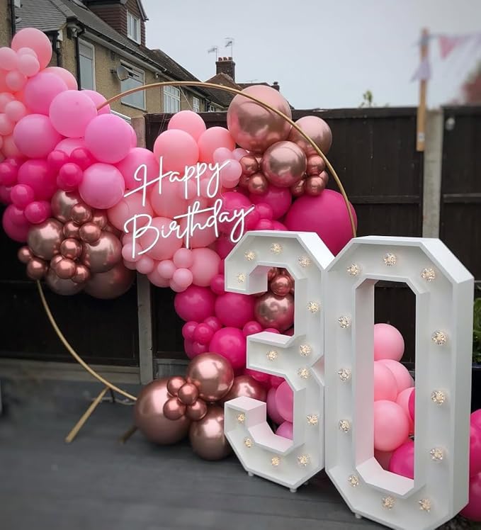 Pink Balloon Arch Kit, 152Pcs Hot Pink Metallic Pink Shades of Pink and Confetti Balloon Garland kit, Different Size Balloons for Girl Birthday Baby Shower Princess Wedding Party Decorations