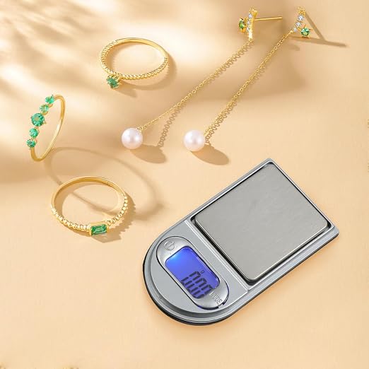 PRETYZOOM Mini Digital Jewelry Scale Lighter Shape Electronic Scale 200 Gram 0.01G Precision Portable Pocket with LCD Display Battery Powered for Jewelry Medicine Coins