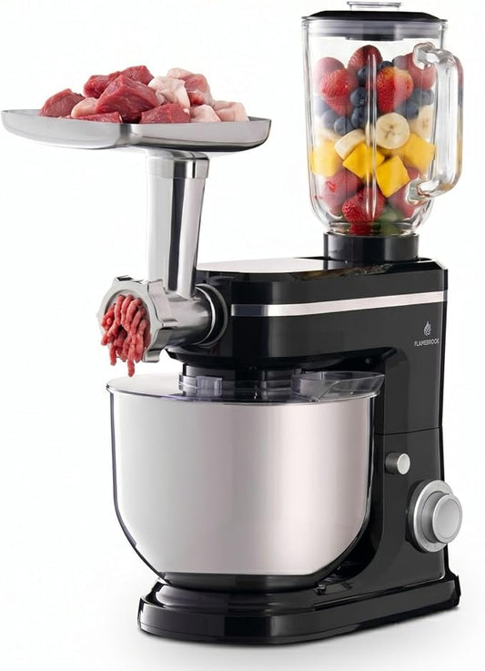 ProMix 1000 Stand Mixer, 700W Tilt-Head Kitchen Mixer with 6.3-Qt Stainless Steel Bowl, 6-Speed Control, Dough Hook, Flat Beater & Whisk, Planetary Mixing Action, Black