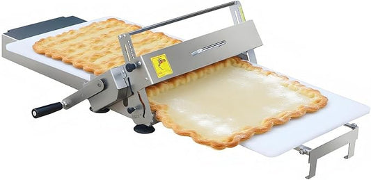 Folding Dough Sheeter with Sheeter Boards, Stainless Steel, Adjustable Thickness, Manual Dough Roller Machine, for Pizza, Croissants, Pastry & Fondant Table Top Design A