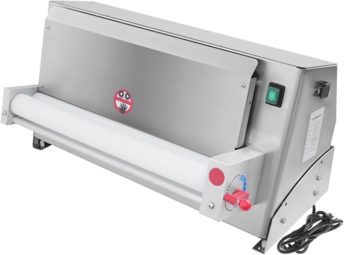 Pizza Dough Roller Sheeter, 110V 450W Electric Countertop Sheeter Roller, 3-18” Commercial Stainless Steel Dough Roller Sheeter with Adjustable Thickness for Bakeries Pizza Shop