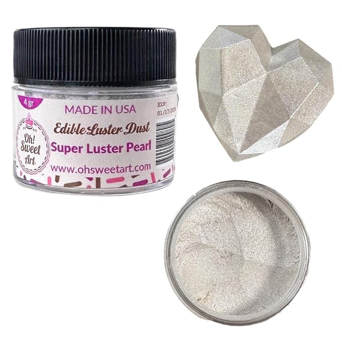 EDIBLE SUPER LUSTER PEARL Dust 4 grams Container each container By Oh! Sweet Art