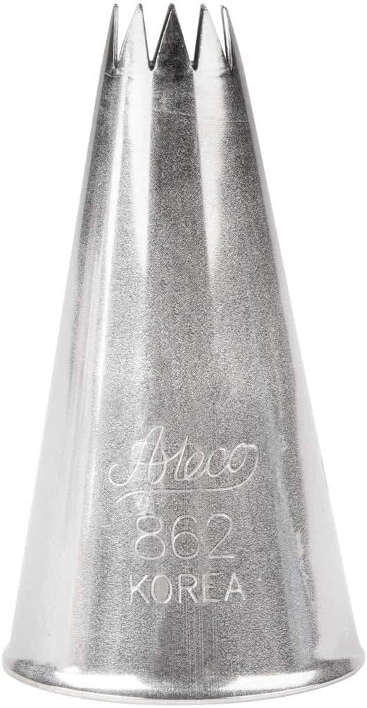 Ateco # 862 - French Star Pastry Tip .25'' Opening Diameter- Stainless Steel