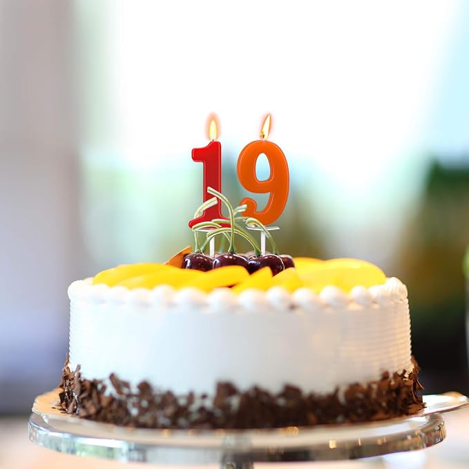 Beanlieve 10-Pieces Numeral Birthday Candles - Cake Numeral Candles Number 0-9 Glitter Cake Topper Decoration for Birthday,Wedding Anniversary,Party Celebration (Colourful)