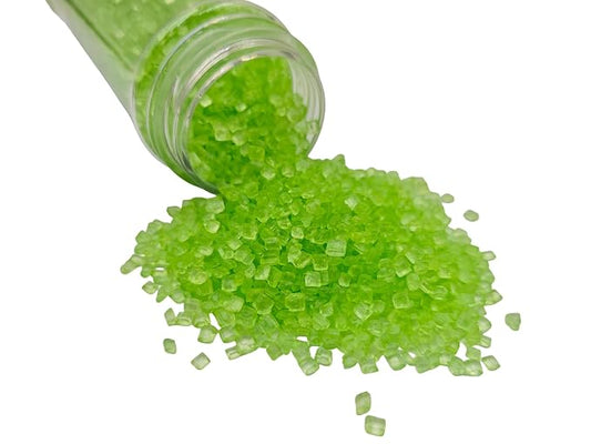 Edible Decorative 5 Ounce Coarse Crunchy Large-grained GrassGreen Sanding Sugar Sprinkles for Baking, Sparkling Crystals for Cakes, Cookies, Cupcakes, Ice Cream Topping and Rimming Sugar