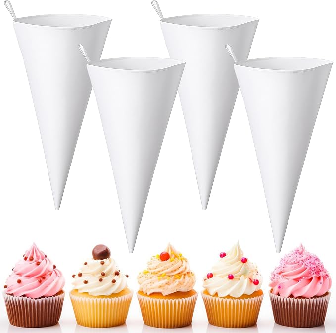 COMNICO 4 Pcs Reusable Pastry Piping Bags, 24 Inch Cake Decorating Bags Non-Slip Extra Thick Durable Cake Decorating Bag for Icing Cakes Cookies Baking Decoration Supplies