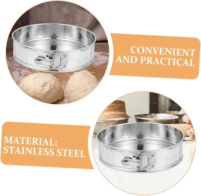 Springform Cake Pan 9-inch Stainless Steel 304 Leakproof Cheesecake Mold with Locking Spring Clip for Home Baking and Roasting