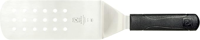 Mercer Culinary Millennia Perforated Turner/Spatula, 8-Inch x 3-Inch Blade, Black Handle