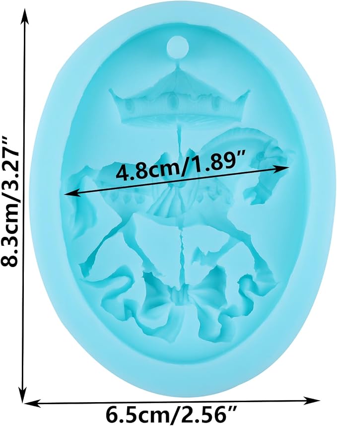 Carousel Horse Silicone Molds Merry-Go-Round Fondant Chocolate Mold for Cake Decorating Cupcake Topper Candy Gum Paste Polymer Clay