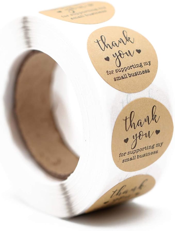 Yoget 1.5''Thank You for Supporting My Small Business Sticker, Thank You Stickers, 500 Labels Per Roll