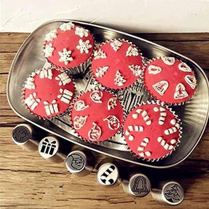 Christmas Russian Piping Tips Set – 24-Piece Frosting Nozzles with Storage Case, Compatible with Standard Couplers, Ideal for Cupcakes, Cookies & Cake Decorating