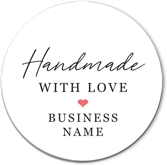 Handmade with Love Small Business Product Stickers, Homemade Business Packaging Labels, Thank You Stickers