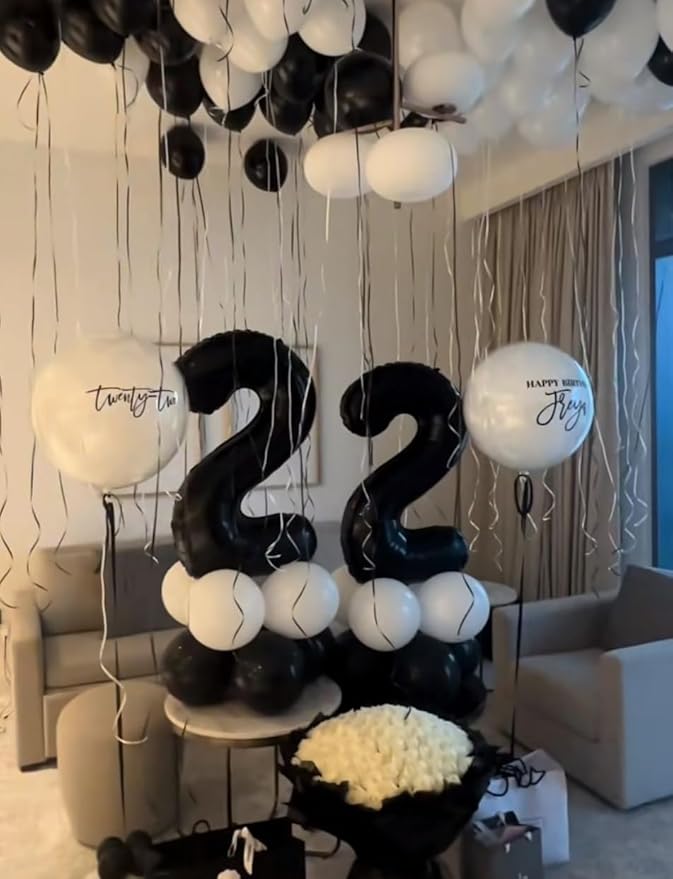 Black Number 27 Balloon, Large Happy 27 Birthday Decoration for Men & Women 2 7 27 72, Foil Number Balloons for Wedding Graduation Celebration Anniversary Supplies