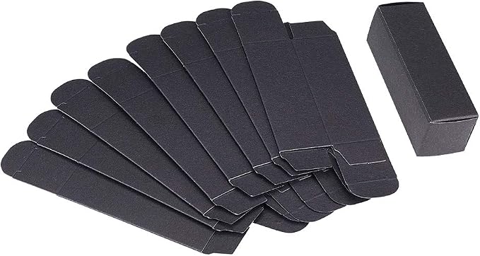 BENECREAT 50 Pack 3.4x1x1 inch Black Kraft Paper Lipstick Box Lip Balm Kraft Box for Birthday Festival, Wedding Valentine's Day, Festival Gift Packaging