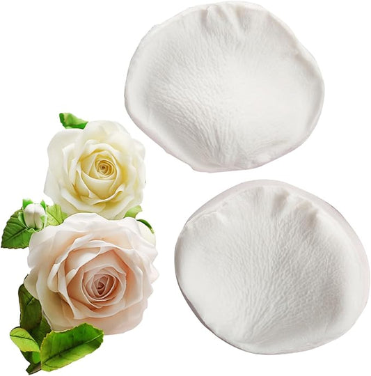KALAIEN 3D Rose Petals Shape Silicone Fondant Mold Chocolate Molds Candy Molds Veining Petal Sugar Flower Making Tool