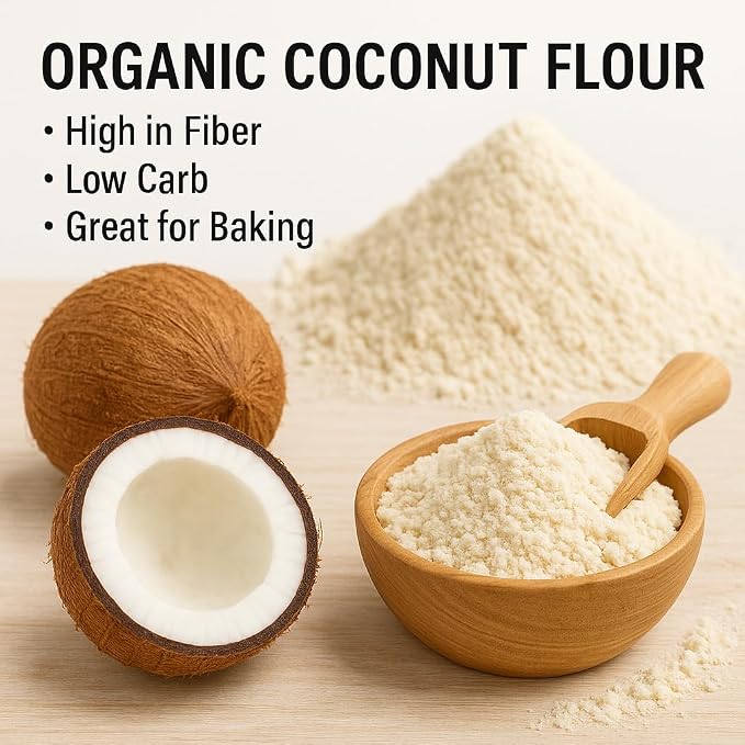 Anna and Sarah Organic Coconut Flour, Kosher, Gluten Free, Halal, Non GMO, Vegan, Keto Friendly, in Resealable Bag (2 LBS)
