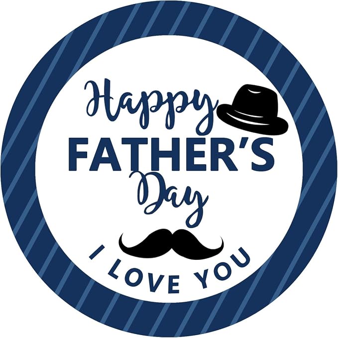 Happy Father's Day Envelope Seals Labels Stickers Party,2 Inch Father's Day Gift Wrap Circle Labels for Party Favor,500 Stickers Per Roll