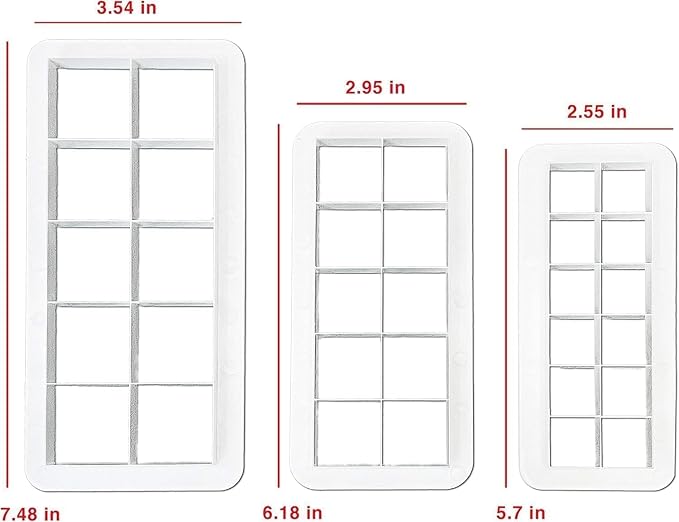 3 Pcs White Square Cookie Cutter Set, Square Cookie Cutter - Geometric Multicutter-Cake Fondant Cutter, Biscuit Cutters, Creative Cake Decorating Accessories