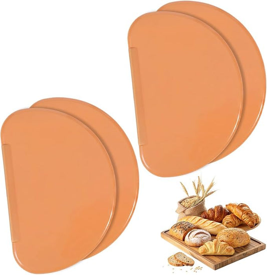 ElevateTech Bowl Scraper 4Pcs Silicone Bread Dough Scraper Bowl SpatulaFlexible Bread Dough ScraperBowl Spatula Multipurpose Good Grip Curved and Flat Edge DoughCutter Orange