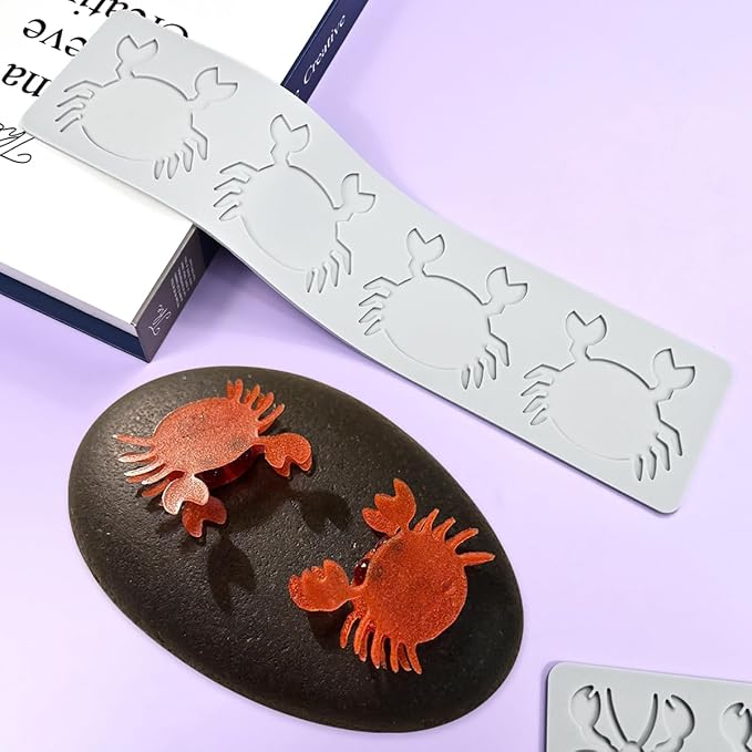 mostsom Crab Pattern Lace Fondant Mold Lace Flower Wedding Cake Silicone Mousse Sugar Craft Icing Mat Pad Pastry Baking Tool (F_ Crab)