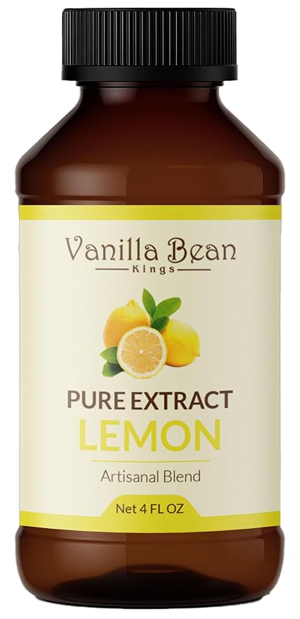 Pure Lemon Extract for Baking and Flavoring - 4 OZ - Premium Quality Natural Flavors for Baked Goods, Desserts, & Cooking