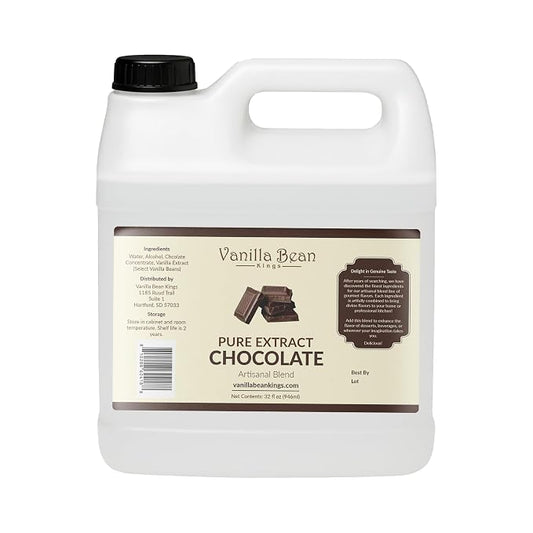 Pure Chocolate Extract for Baking and Flavoring - Premium Quality Natural Flavors for Baked Goods, Desserts, & Cooking - 32 FL OZ