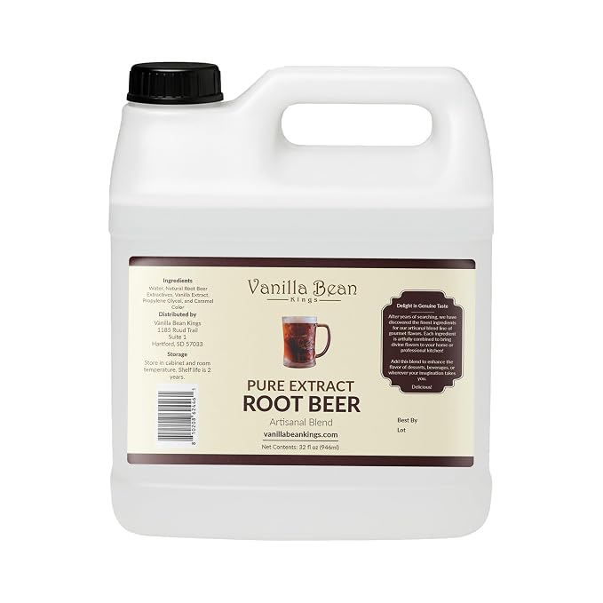 Pure Root Beer Extract for Baking and Flavoring - Premium Quality Natural Flavors for Baked Goods, Desserts, & Cooking - 32 FL OZ
