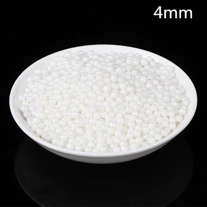 PhilaeEC White Pearls 4mm Size Sprinkles for Cake Decoration Edible Candy Baking Cookie Cupcake Toppers Wedding Party Valentines Halloween Christmas Supplies 3.88oz