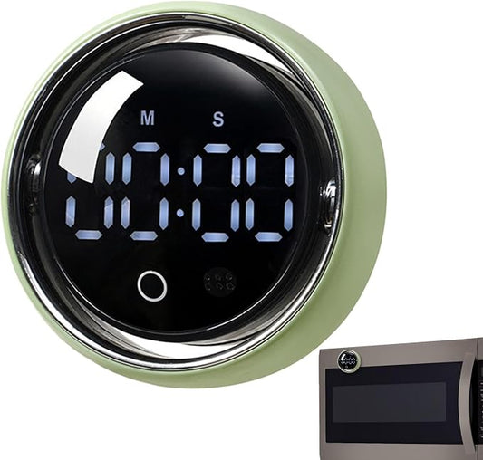 Magnetic Kitchen Timer - Smart Voice Activated Countdown Device | Digital Rotary Knob Magnet Timer | for Adults Chefs Student Study Fitness Baking Learning Teaching