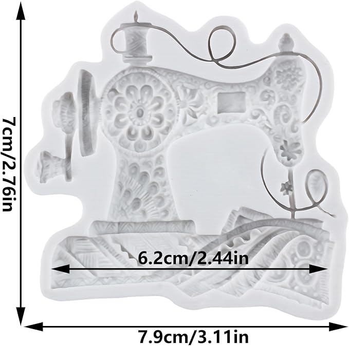 Sewing Tools Silicone Molds Sewing Machine Fondant Mold for Cake Decorating Cupcake Topper Candy Polymer Clay Chocolate Gum Paste